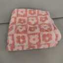 Jacquotha Cotton Hand Towels Pink Checkered Floral - Quick Drying Hand Towel Set of 4, for Women Girls Bathroom Decor, 29 x 13