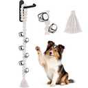 COOYOO Dog Bells to Go Outside, Premium Quality Potty Training Dog Door Bell, Yarn Handwoven Dog Bell, Adjustable Housetraining Hanging Bell-6 Extra Large Loud 1.5 DoorBells, Set of 2