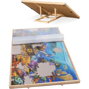 Becko US 1000 Piece Tilting Puzzle Board with 4 Drawers & Protective Cover, Adjustable Puzzle Table for Adults with Built-in Stand/Easel, Puzzle Storage for 1000 Pieces Jigsaw Puzzles