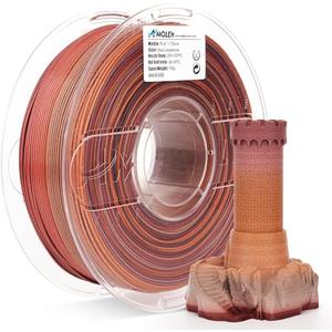 AMOLEN Rock PLA Filament 1.75mm,Rainbow Marble PLA 3D Printer Filament, 1kg Spool (2.2lbs), 3D Printing Filament Dimensional Accuracy +/- 0.02 mm, Fit Most FDM Printer (Red Limestone)