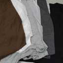 Ficerd 5 Pack Mens Big and Tall Shirts Cotton Long Sleeve Top Loose Casual Basic Shirts Crewneck Oversize Multipack Tee (XX-Large, Brown, Light Gray, Dark Gray, White, Black)