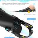 Greatever Snorkel Fins Adjustable Buckles Open Heel Swim Flippers Travel Size Short Swim Fins for Snorkeling Diving Swimming Adult Men Women's Green, S/M (Adult US Size 4.5-8.5)