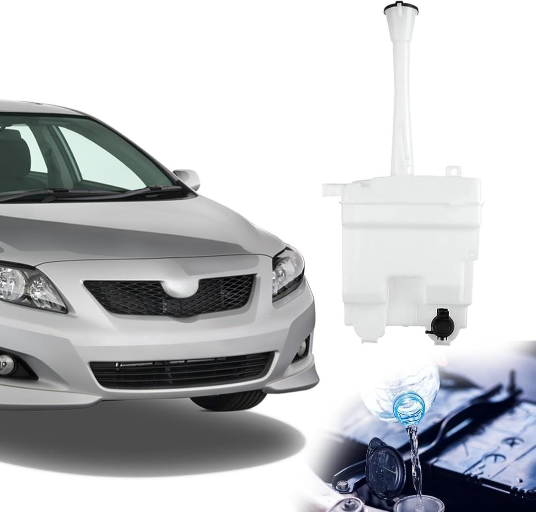 Windshield Washer Reservoir Tank Replace for Toyota Corolla 2009-2013 Accessories with Pump, Cap & Filler Neck, OEM: 85315-12600