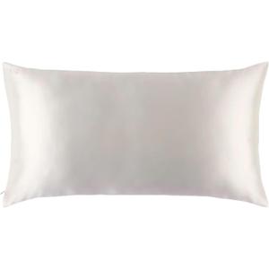 Silk Pillowcase for Hair and Skin, Mulberry Silk Pillow Cases Standard Size, Anti Acne Cooling Sleep Both Sides Natural Silk Satin Pillow Case Covers with Hidden Zipper, Gifts for Women Men, White