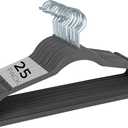 Simplify Slim Velvet Clothes Hangers | 25 Pack | Non-Slip | Shirts | Suit | Pants | Dresses | Garments | Closet Storage & Organization | Durable | Grey (Gray)