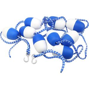 20Ft Adjustable Pool Safety Rope by puxyblue with Floats for Indoor and Outdoor Swimming Pools Separating Depth-Floating Buoy Line with 9 Floats and 2 Hooks