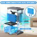 Dehumidifier, Dehumidifiers for Home, 98 OZ Water Tank, (1000 sq.ft) Quiet Dehumidifier for Basement Bathroom Bedroom with Humidity Display, Auto Shut Off, Relaxing 7 Color Ambient Light(White)