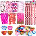 JOYIN 28 Packs Valentine Gifts for Kids, Notepad, Pencil and Eraser for Kids and Adults School, Party Favor Stationery Sets, Gift Set Classroom Exchange Toy