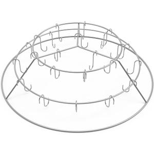 Onlyfire Rib Hanging System, Stainless Steel 3-Tier Rib Hanger with Removable Cooking Hooks, Barbecue Cooking Accessories for Weber 22 inch WSM Cooker & Weber 22 inch Kettle Grill