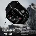 6 x 2 Pack Case for Apple Watch Screen Protector, Hard PC Case with Tempered Glass Protective Cover Guard Bumper, Slim Apple Watch Cover for iWatch Series 11 Series 10 - Black/Black 46mm