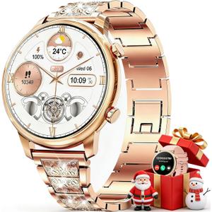 Hwagol Smart Watches for Women Android Phones iPhone Compatible(Bluetooth Call),1.39'' Round Fitness Tracker Heart Rate/SpO2/Sleep Monitor,100+Sport Modes Pedometer