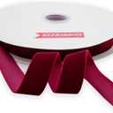 Nylon Velvet Ribbon Single Faced,1 Inch X 25Yards Spool (Wine)