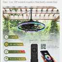 Fanbulous Outdoor RGB Ceiling Fans with Light for Patios, 24" Waterproof Plug in Ceiling Fan, Gazebo Fan Remote&APP Control, 3CCT Dimmable,Caged Ceiling Fan with Hanging Hook for Porch, Pergola