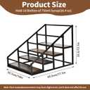 Coffee Syrup Organizer Rack, Liquor Bottle Display Shelf, Spice Racks, 4-Tier 16 Syrup Bottles Holder Stand for Coffee Bar Kitchen Small Wine Rack for Bar Family Storage for Syrup Wine Dressing