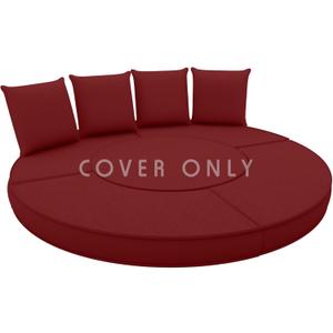Outdoor Daybed Cushion Cover, 66" Replacement Round Bed Cushion Cover,Outdoor Waterproof and Fade-Resistant Sun Bed Out Door Cushions Cover - Patio Round Daybed Cushions Cover, Covers ONLY (Red)