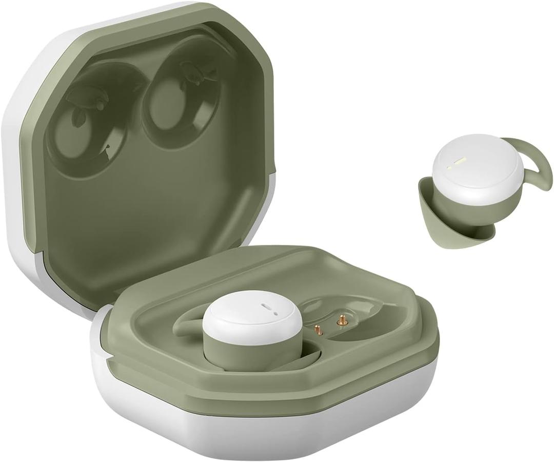 Mini Headphones Ear Buds, Wireless Bluetooth Earbuds for Small Ear Canals, Sleep Earbuds Noise Isolating, Invisible Earphone for iPhone PC Laptop Tablets Sports(WhiteGreen)
