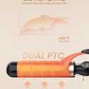 Large Curling Iron 2 Inch, Ceramic Long Barrel Hair Curling Wand, Hair Styling Tool, Dual Voltage, LCD Display, Black