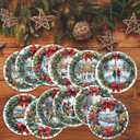 Soaoo 36 Pcs 7.9 Inch Wreath Christmas Outdoor Decorations Large Hanging Christmas Ornaments Double Sided Xmas Plastic Decor for Xmas Tree Office Home Yard Porch Holiday