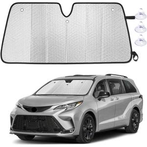 EcoNour Foldable Sun Shade Fit for Toyota Sienna 2021-2024 2025 2026