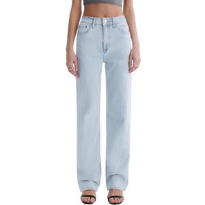 Women’s Jeans High Waisted Straight Leg Stretchy Jeans Trendy Wide Leg Casual Fit Denim Pants (Blue, M)