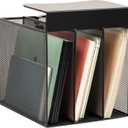 Mind Reader Slide-On Under Desk File Organizer, No Tools Required, Hanging Storage for Laptops, Folders, and Notebooks, Metal, Black