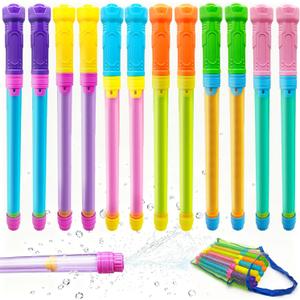 Water Gun Squirt Toys with Mesh Bag, 12 Pack Water Blaster Squirt Guns for Kids Adults, Up to 40 FT Long Range Water Soaker Pool Toys, Water Squirter for Summer Outdoor Beach Party Fun