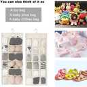 Closet Hanging Organizer with Mesh Pockets & Rotating Metal Hanger,Dual Sided Wall Shelf Wardrobe Storage Bags,Oxford Cloth Space Saver Bag for Bra Underwear Underpants Socks (white)