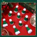 2 x Soulchen 30 Pack Mini Santa Claus Hat Christmas Lollipop Candy Party 1.18 x 1.18 Inch Christmas Santa Hat for Craft (Green)
