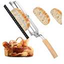 Adjustable Bread Slicer for Homemade Bread - Upgrade Manual Sourdough Bread Knife with Thickness Guide, Bread Bow Cutter with Serrated Stainless Blade for Baguettes, Gift for Baker, Ambidextrous Use