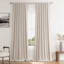 Guken Oatmeal Linen Blackout Curtains 84 Inch Length 2 Panels Set for Living Room Bedroom Back Tab Thermal Insulated 100% Black Out Linen Drapes Room Darkening Window Curtains 84 Inches Long, 52"W x 84"L