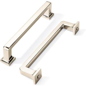 khtumeware 10 Pack Polished Nickel Cabinet Pulls, 5 Inch(128mm) Hole Centers Cabinet Handles Kitchen Hardware Straight Bar for Cabinets and Drawer Pulls