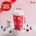 JOYIN 72 PCS Christmas Disposable Party Paper Cups, 16 oz Merry Christmas Coffee Cups With Sleeves and Lids, 6 Designs Xmas Tea Drinkware, Beverages Tableware Holiday Supplies Favors
