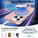 HuwaiH 360 Rotatable Magnetic Ring Stand for iPhone 14 pro max Case, Compatible with MagSafe, Military-Grade Shockproof, Anti-Scratch Matte Translucent Phone Case for iPhone 14 pro max(Pink)