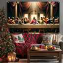 2 x Nativity Scene Banner 7143 Inches Merry Christmas Manger Scene Banner Religious Christian Backdrop for Church Indoor Outdoor Christmas Backdrop Nativity Background Holiday Decoration