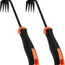 Weed Puller Tool, 2024 Enhanced Weed Remover Tool, 4 Teethes Dual Purpose Manual Weeders Tool Weed Puller for Garden (Black+Orange 2pcs)