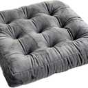 Velvet Seat Cushions 20x20, Extra Thick Dining Chair Cushions, Chair Pads and Cushions Single Square, Indoor Seat Cushions for Dining Chairs Soft Velvet Fabric, Skin-Friendly Grey