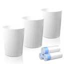 UUJOLY Small Trash Can Wastebasket Garbage Can Container Bins for Bathrooms,Bedroom Room, Kitchens, Offices, Kids Rooms, Dorms, 3 Pack, White