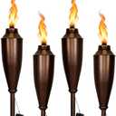 Garden Torches for Outside -Deco Home Pack of 4 Metal Garden Torches Citronella Oil for Outdoor Ambiance - Decorative and Functional Citronella Torches for Patio, Lawn, and Backyard- Bronze