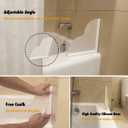 Tub Splash Guard Removable, 2 Pack Bathtub Water Splash Guards,Silicone Base & Acrylic Tub Corner Guards to Keep Water in Tub, Self-Adhesive & Prevent Shower Water from Splashing Out.
