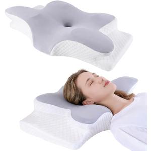 Neck Pillow for Pain Relief, Cooling Cervical Pillow for Sleeping, Contour Orthopedic Memory Foam Pillows for Back Stomach Sleepers (Gray)