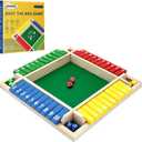 Shut The Box Game, 12 Inches Family Wooden Board Table Math Dice Games for Adults and Kids, 2-4 Player Classics Tabletop Version Games for Classroom,Home,Party or Pub