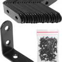 20 Pcs Black Corner Brace L Bracket, 40mm Stainless Steel Right Angle Brackets, Metal Joint Right Angle Bracket for Wood, Furniture, Shelves with Screws (1.5 Inch Black)