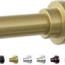 Mcrbeay Shower Curtain Rod, 1" Diameter Heavy Duty Tension Shower Rod, Non Slip Adjustable 28-74 inch No Drilling Shower Curtain Rods Spring Tension For Bathroom, Shower Stall, No Rust, Chrome Gold