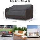 Heavy Duty Patio Sofa Cover Waterproof, Mrrihand 2-Seater Outdoor Sofa Loveseat Cover, Outdoor Patio Furniture Cover with Air Vent and Handles, 60" W34" D30" H, Black
