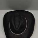 Keilin Rhinestone Cowgirl Hat Disco Cowboy Hat Felt Western Nashville Bachelorette Party Hat for Teens and Adults (6 3/4-7 3/8, Black)