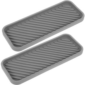 2pcs Bathroom Tray Lotion Holder Rv Accessory Silicone Organizer Vanities Storage Compact Easy to Clean