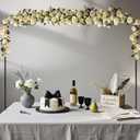 Over The Table Rod Stand with Clamps, Adjustable 46"-100'' Length 29"-55" Height Table Balloon Arch Stand for Wedding Birthday Festival Celebration Decoration, Metal Decorating Rod Hanging, Black