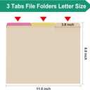 100PC Manila File Folder 1/3 Cut Tab Letter Size,Great for Organizing and Easy File Storage,Per Box