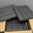 9 sq. ft Plastic Interlocking Deck Tiles, 9 Pack Patio Deck Tiles, 12"x12" Waterproof Outdoor Flooring All Weather Use, Patio Floor Decking for Porch Poolside Balcony Backyard, Grey
