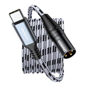 SNANSHI USB C to XLR Cable 6.6ft, Audio Output Only (NOT for Mics/Recording), Unbalanced Type C to XLR Cord for Speaker (Requires Active Speaker), Amp, Mixer, for iPhone 17/16/15, Galaxy S25